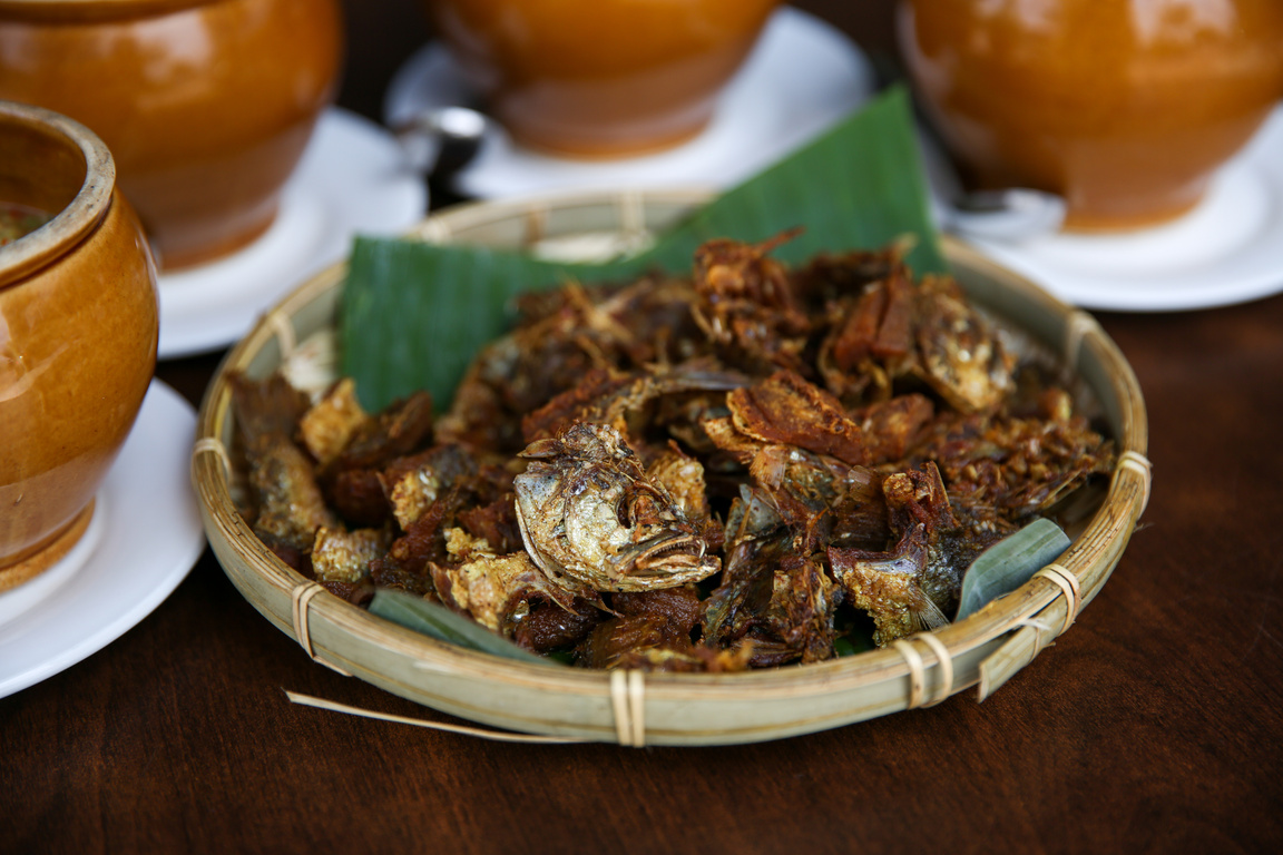 A plate of ikan masin