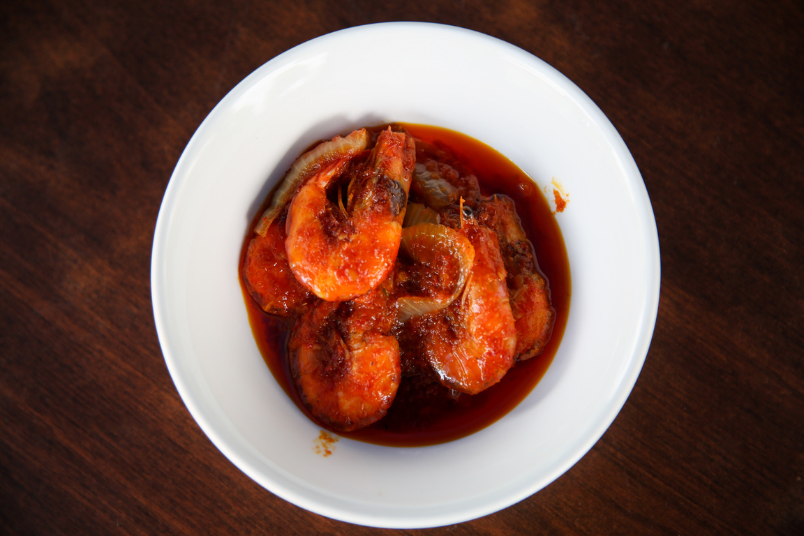 A plate of sambal udang